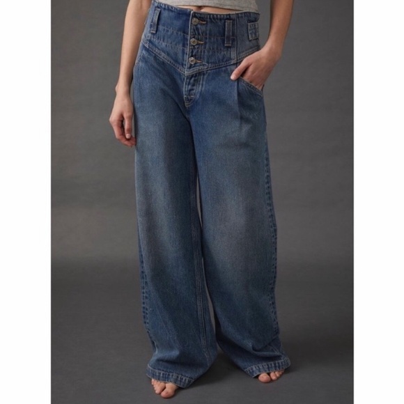 Free People Care Super Sweeper Wide Leg Flood Jeans - Picture 15 of 15
